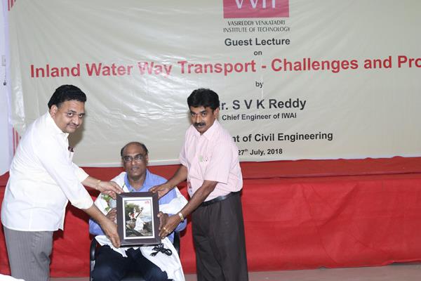 felicitation to SVK Reddy by Dean academics and Civil HOD