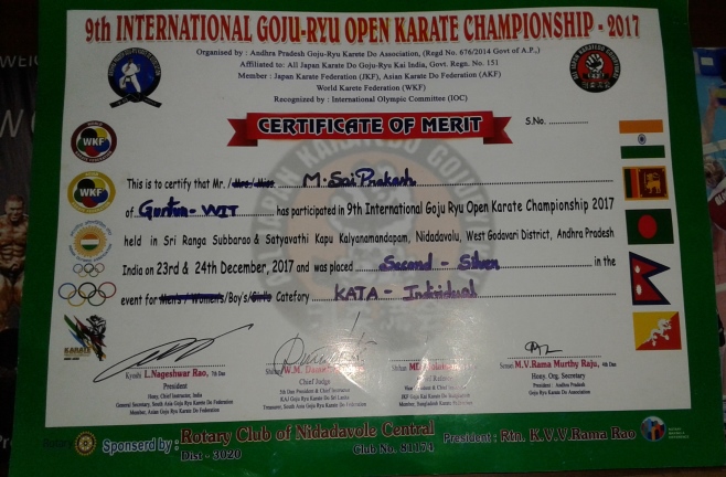 Medals in International Karate Tournament
