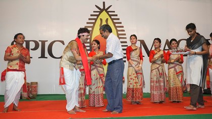 Dr.N.Kumara Swamy felicitating Ranjit Gatoye