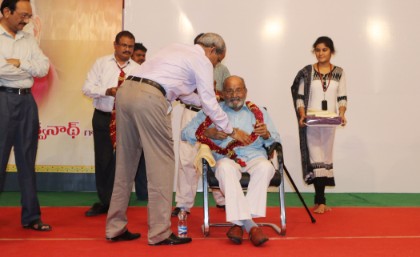 Vasireddy Vidyasagar felicitating K.Viswanadh